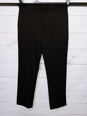 Perry Ellis Portfolio Mens Dress Pants Sz 34x32 (Actual 36x32) Modern Fit Black