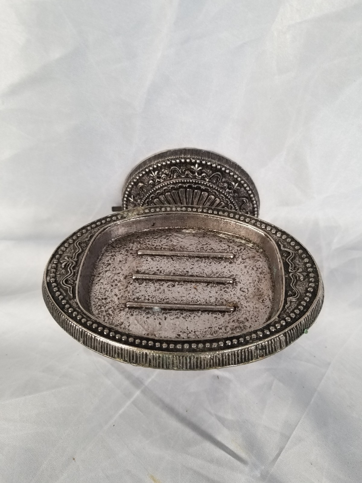 6 VTG MCM HOLLYWOOD REGENCY SILVER METAL BATHROOM HARDWARE 67020 USA MELARD