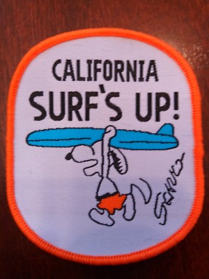 SNOOPY CALIFORNIA SURF'S UP Sew on patch  3'' X 2.5'' 