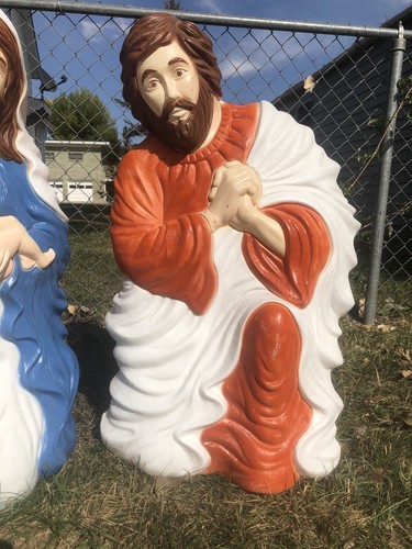 Nativity Blow Mold Grand Venture Jesus Mary Joseph Outdoor Lighted Yard No Light