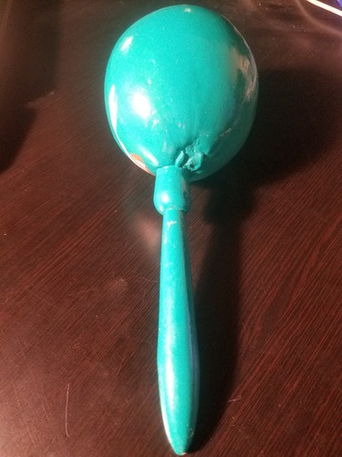 Hand-painted Mexico Maraca Green Wooden