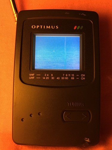 Vintage Optimus 2” Color Pocket LCD TV With A Clip On Sunvisor