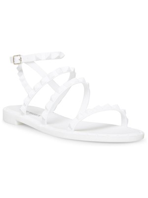 

STEVE MADDEN Женские белые желейные сандалии-гладиаторы в стиле Travel-j с круглым носком, Белый, TRAV05S1