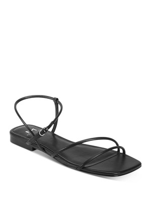 

MARC FISHER Женские черные кожаные сандалии Marg с ремешками и квадратным носком с ремешком на пятке, размер 6,5 м, Черный, MLMARG