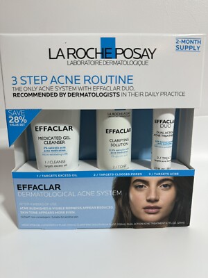 La Roche Posay 3 Step Acne Routine Effaclar Dermatological Acne System 3 PCS
