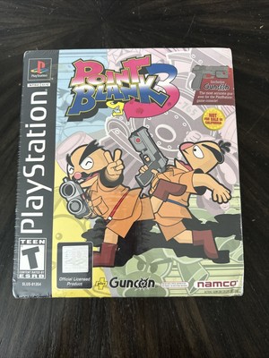 Brand New Factory Sealed PlayStation 1 PS1 Game Point Blank 3 + Guncon Big Box