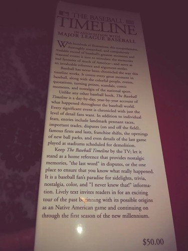 MLB THE BASEBALL TIMELINE BOOK NEW 2001