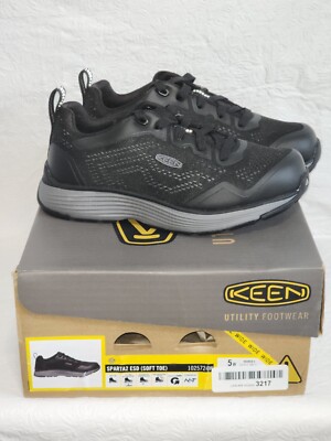 Keen Women's Sparta 2 ESD Soft Toe Utility Shoes Black Wide 1025724W Size 5W NEW