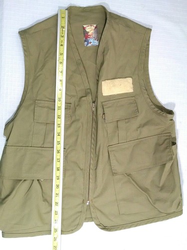 Fishing vest medium bush pilot Khaki tan beige multi pocket