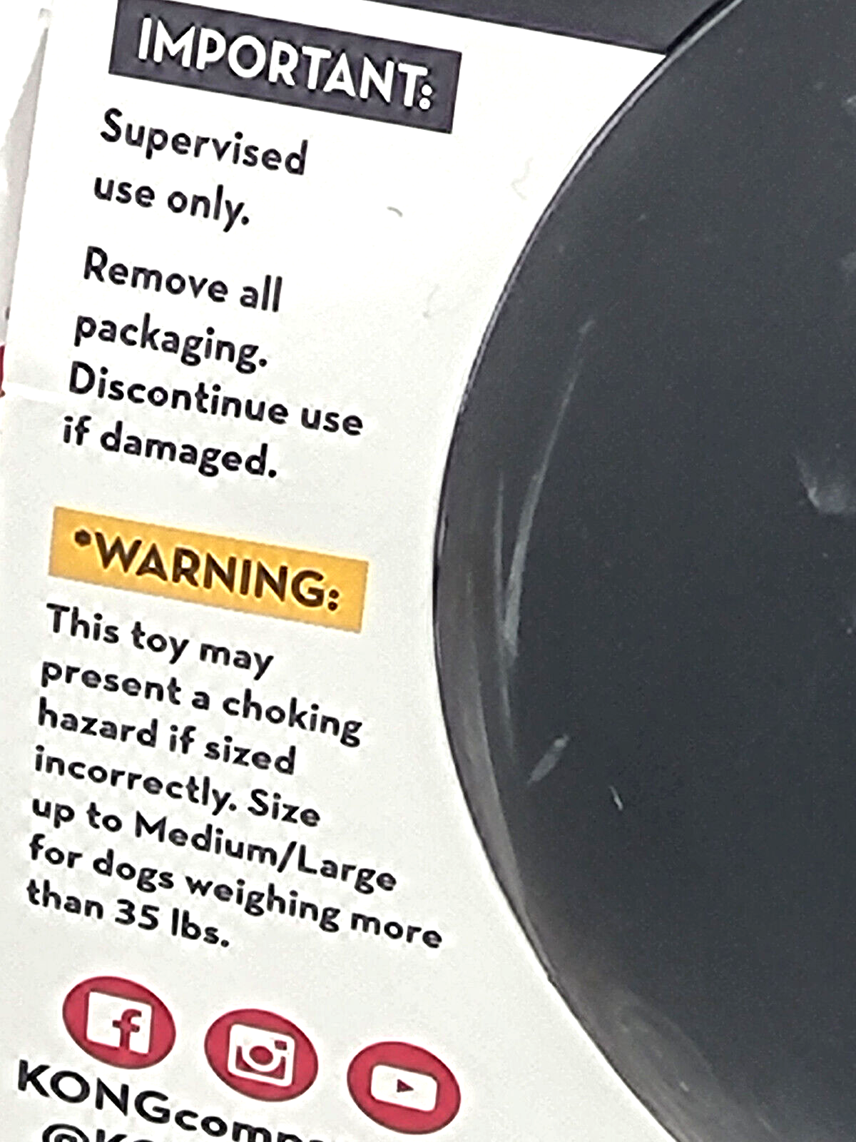 KONG Extreme Ball with Rope Tug LARGE Dog Fetch & Chew Toy