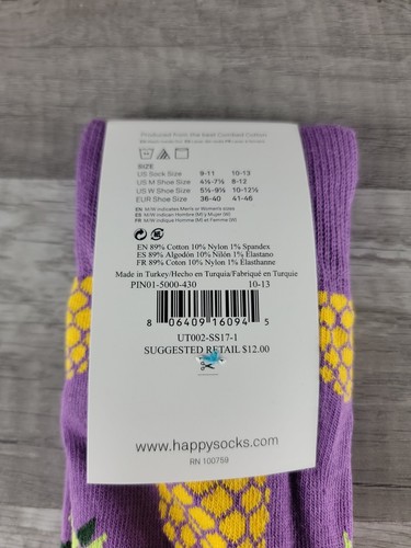 Happy Socks Men's Fun Dress Colorful Holiday Print Cotton Socks 10-13