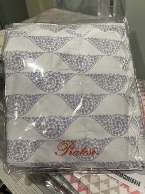 Pratesi Italy NWT 2pc Euro Shams Percale 100% Cotton Print Lilac