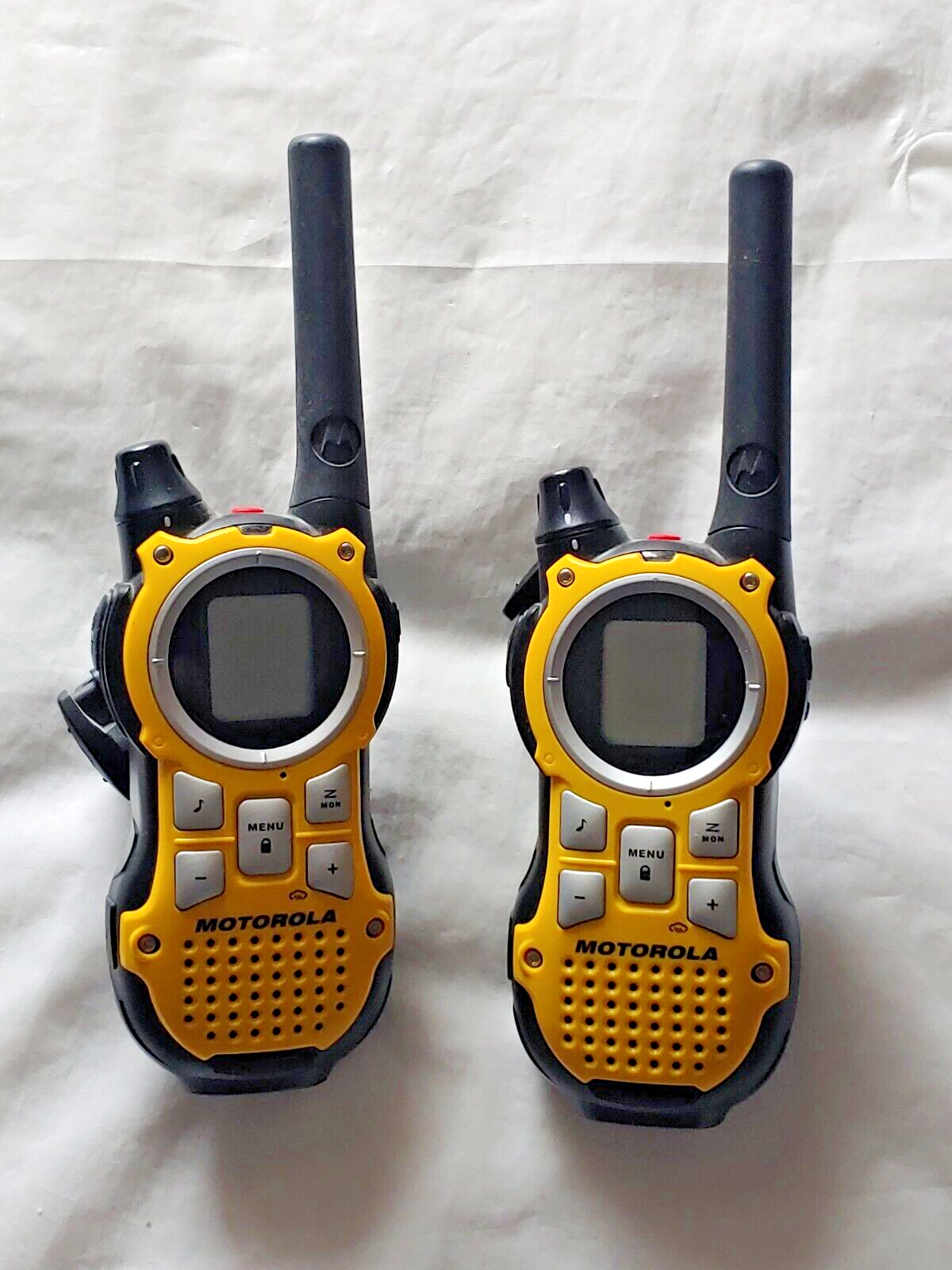 Lot of 2 Yellow Motorola Talkabout MH230R Two Way Radios / Walkie Talkies