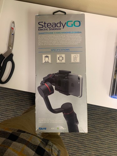 Tzumi STEADYGO Electric Stabilizer Smartphone 3-Axis Handheld Gimbal Bluetooth