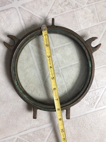 Vintage Round Brass Porthole 8” With glass