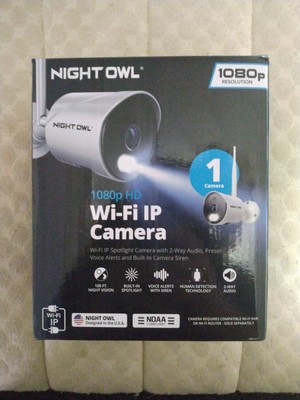 Night Owl WM-CAM-WNP2LBU 1080p HD Wi-Fi IP Built-In Spotlight Camera - White