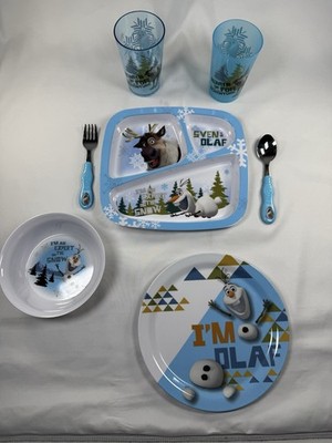 Disney Frozen Child’s Dish Set Plates, Bowl, Tumblers, Cutlery - Ships Fast!