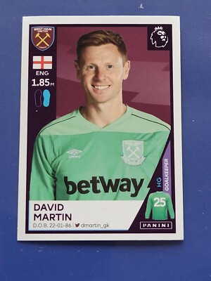 Panini Premier League 2021 Sticker Martin Goalkeeper West Ham #587 Unused 