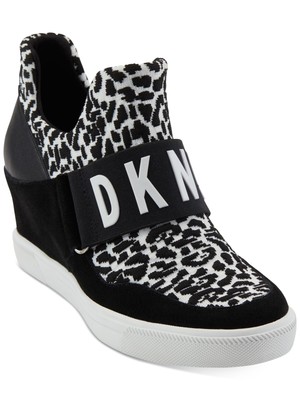 

Женские черные спортивные кроссовки без шнуровки на танкетке DKNY 0,5 дюйма на платформе 6,5 м, Черный, K4993319