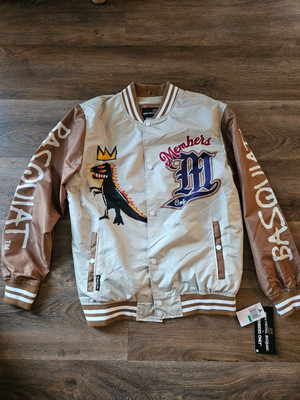 Jean Michel Basquiat x Members Only Baseball Jacket Mona Lisa Size LARGE