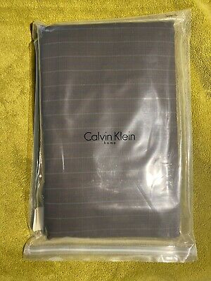 Calvin Klein Home QUEEN Flat Sheet Jasper Stripe Suede - Brand New