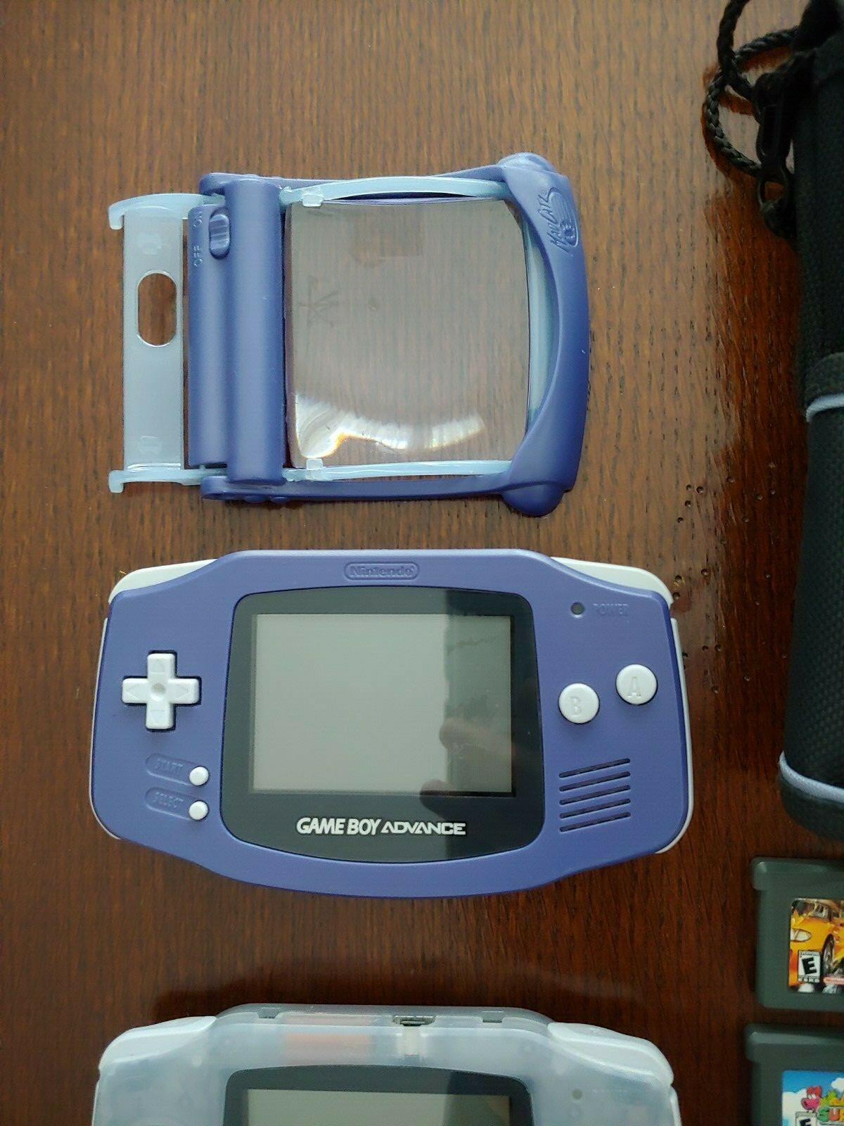 2 Gameboy Advances with OEM Case, Magnifier and Light, and 14 Games COLLECTIBLE