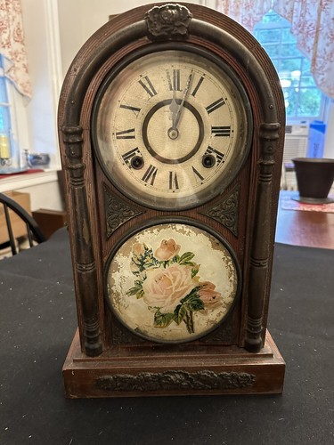 Rare Antique Japanese Owari Mantle Clock with Key & Pendulum