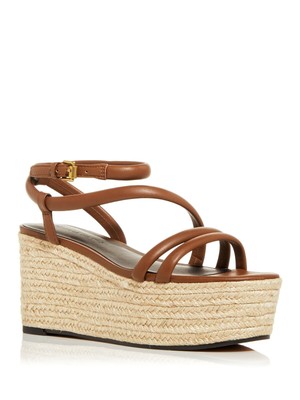 

REBECCA MINKOFF Женские Коричневые Кожаные Эспадрильи на Танкетке Josefia Toe, Коричневый, RB-JOSEFIA