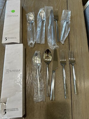 Fortessa Orson flatware two 5 piece settings SS 10 pieces total