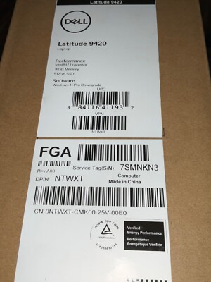 Dell Latitude 9420 i7-1185G7 16GB 512GB BT5 WIFI6E 14''FHD W10P64 NTWXT SEALED  