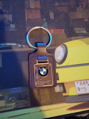 UNIQUE RARE VINTAGE BMW KEYCHAIN KENNEDY FINE LEATHER