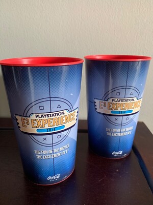 Playstation E3 Experience 2016 Coca Cola Promo Cup NEW lot of 2 with Promo Card