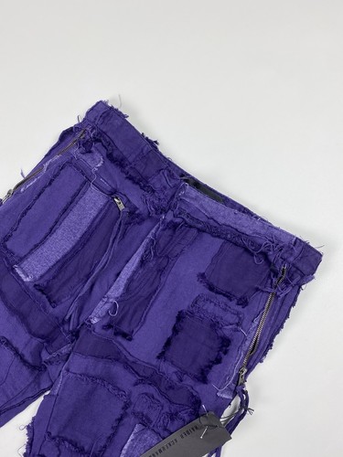 Pre-owned Haider Ackermann Ladies Patchwork Cropped Pants Trousers Size 38 / M In Purple