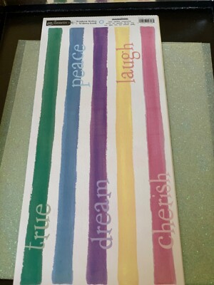 CREATIVE IMAGINATIONS STICKERS POETIC LNGUAGE BORDERS WORD BORDER DREAM PEACE 5p