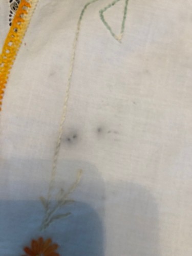 VTG French Knot & Hand Embroidered Crocheted Edge Table Runners  ~ Lot Of 3 BOHO