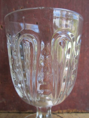 Antique EAPG Civil War Era New England Pillar Pattern Glass Goblet 1850-1870