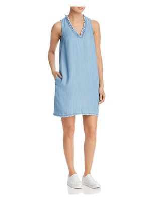 

TOMMY BAHAMA Женское голубое пуловер из шамбре без рукавов Petites S\P, Light blue