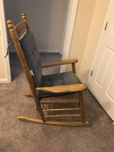 Cracker Barrel Wicker Rocking Chair With Pads Used