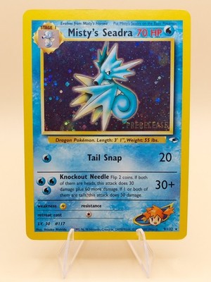 Misty's Seadra (Prerelease) Gym Heroes Holo Rare No. 9/132 Pokemon - 2000