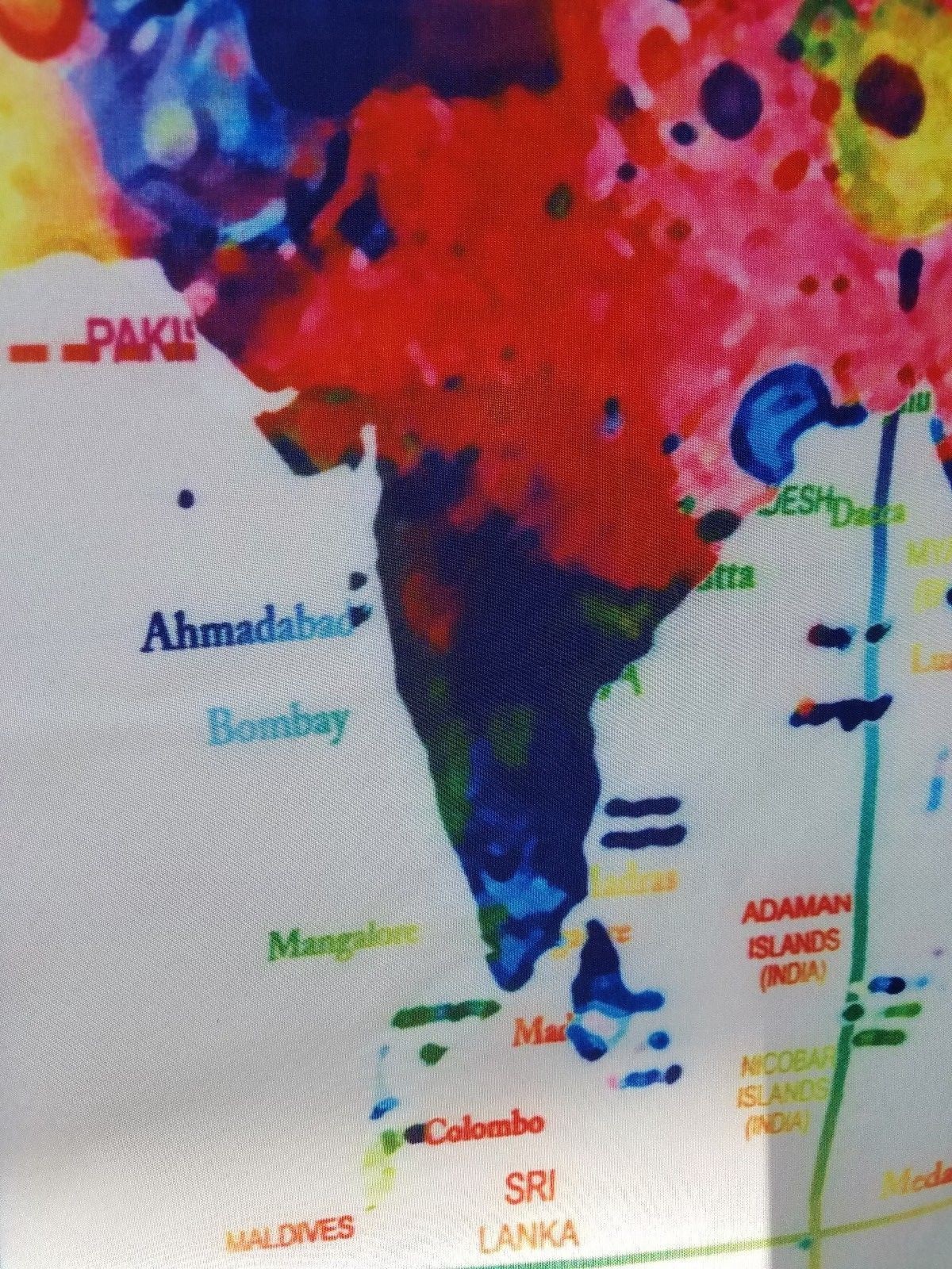 Cloth map Large Colorful 5 By 7 Foot