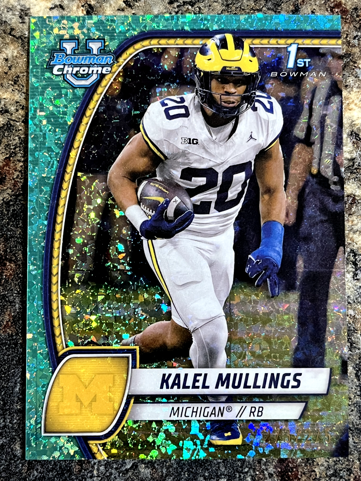 Kalel Mullings 2024 Bowman University Chrome Aqua Mini Diamond Refractor 273/275