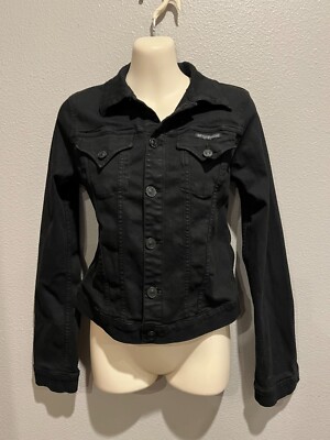 Women's HUDSON Black Denim Signature Jean Jacket Size XS