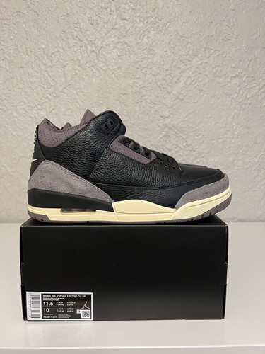 Pre-owned Jordan Size 11.5 - A Ma Maniére X Air  3 Retro Black Violet Ore W