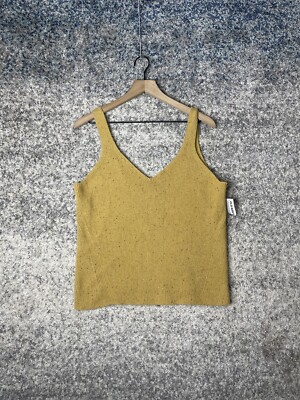 Old Navy Sweater Tank Top V-Neck Rib-Knit Mustard Size XL