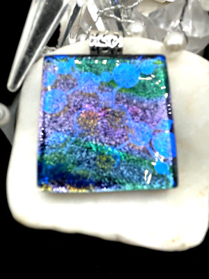 Handmade Dichroic Glass Pendant- LOVE THAT GLASS- Newest glass! 