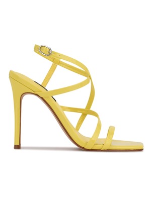 

NINE WEST Женские желтые регулируемые босоножки на шпильке с квадратным носком Tilas, размер 7 м, Желтый, WNTILAS3