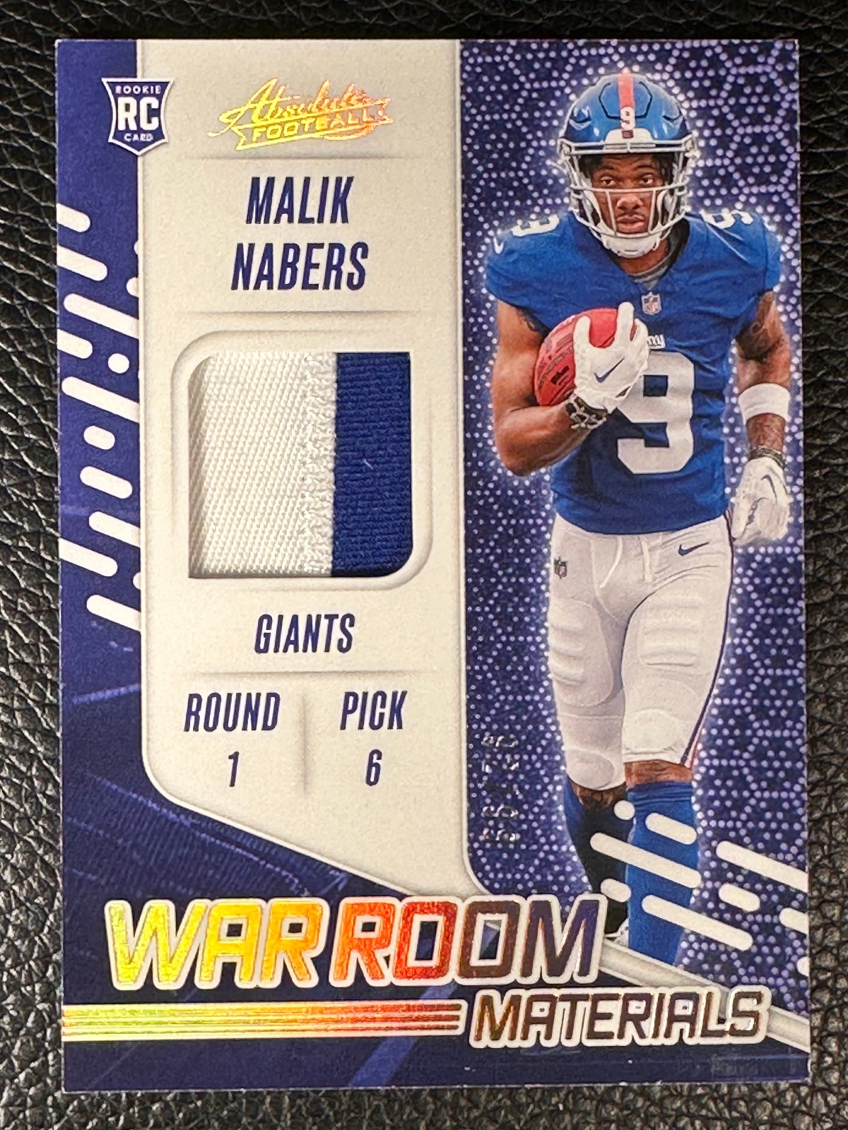 2024 Panini Absolute War Room Materials Malik Nabers 92/99 Patch RC Rookie