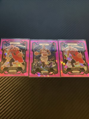 23-24 Panini Prizm Basketball 2 Zach Lavine Cracked Ice+ Demar Derozan Pink 