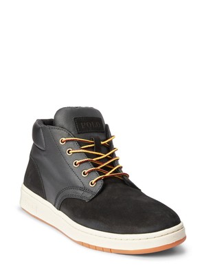 

POLO RALPH LAUREN Мужские черные смешанные кроссовки на платформе со шнуровкой и круглым носком, Черный, 809845242003