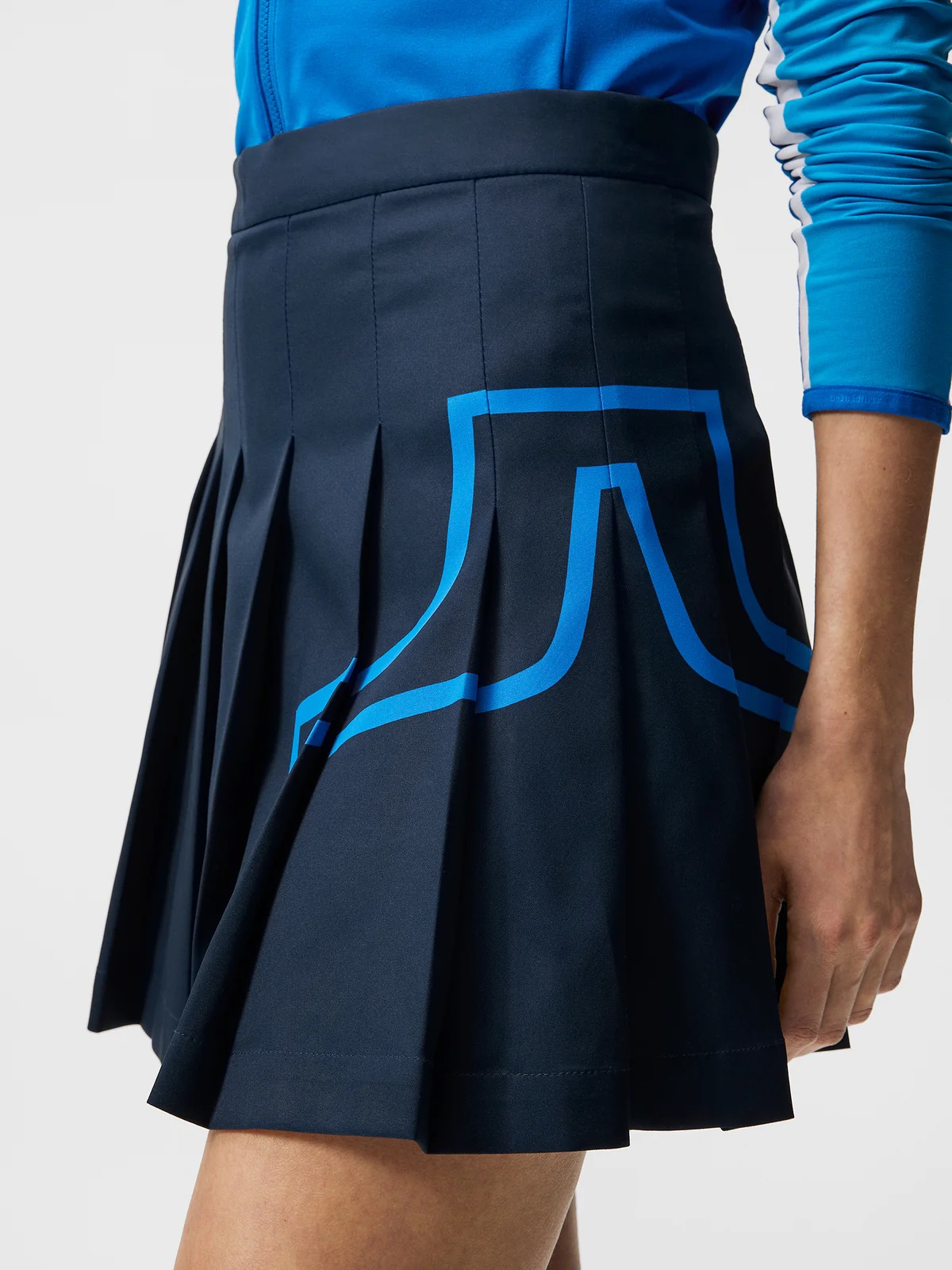 J. LINDEBERG W Naomi Golf Skirt JL NAVY WITH BLUE LOGO SIZE